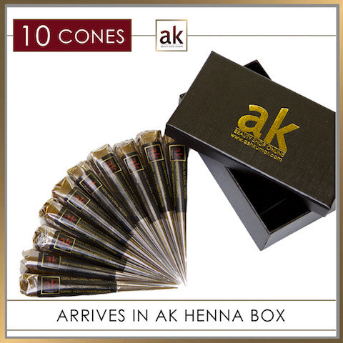 10 Ready To Use Henna Cones - Ash Kumar Products UK