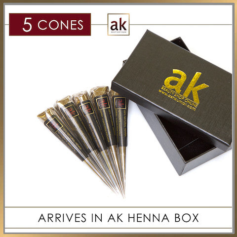 5 Ready To Use Henna Cones - Ash Kumar Products UK