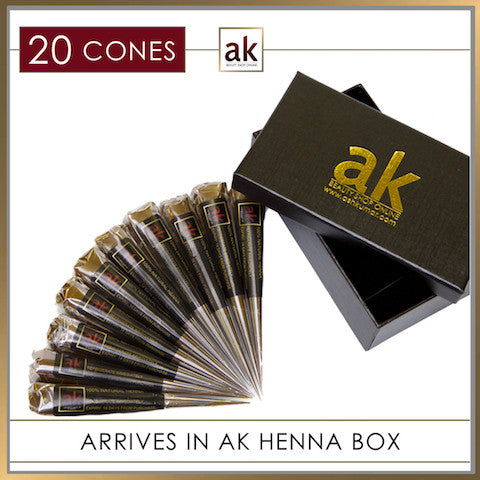20 Ready To Use Henna Cones - Ash Kumar Products UK