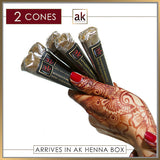 2 Ready To Use Henna Cones - Ash Kumar Products UK