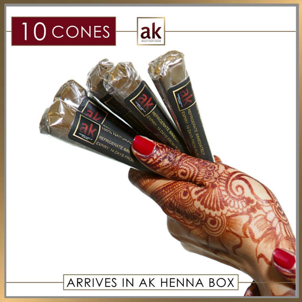 10 READY TO USE HENNA CONES